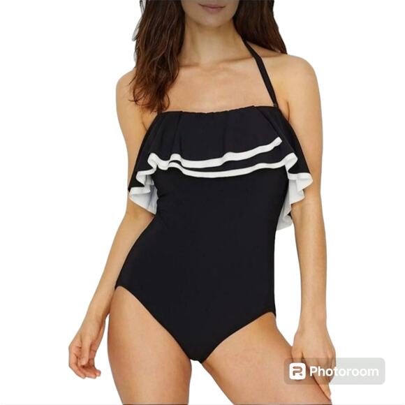 Contours by Coco Reef Agate Ruffle Bandeau Bra Sized One Piece Swimsuit 16/40C - Picture 1 of 13